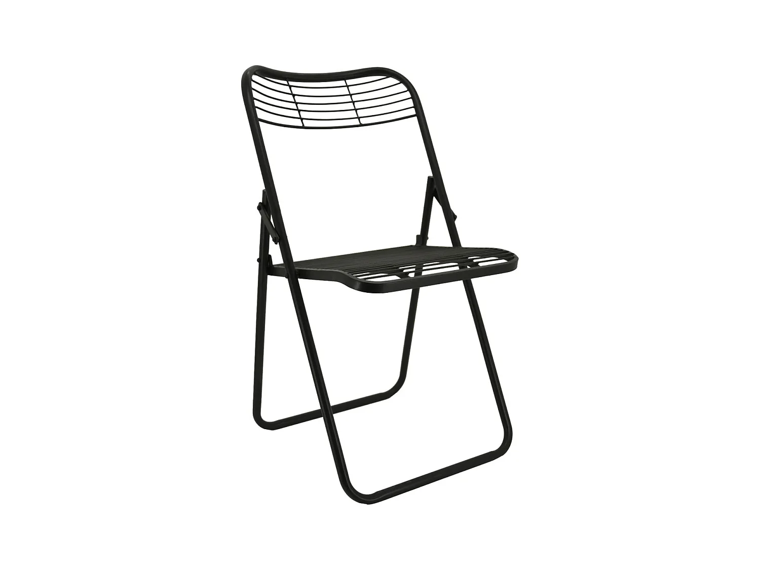 Chaise pliante en métal vieilli