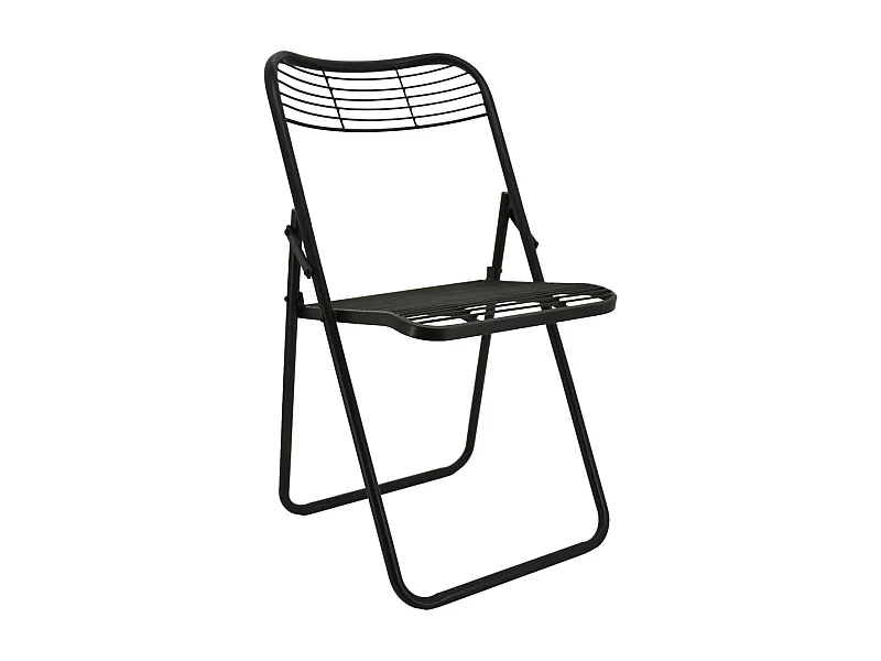 Chaise pliante en métal vieilli