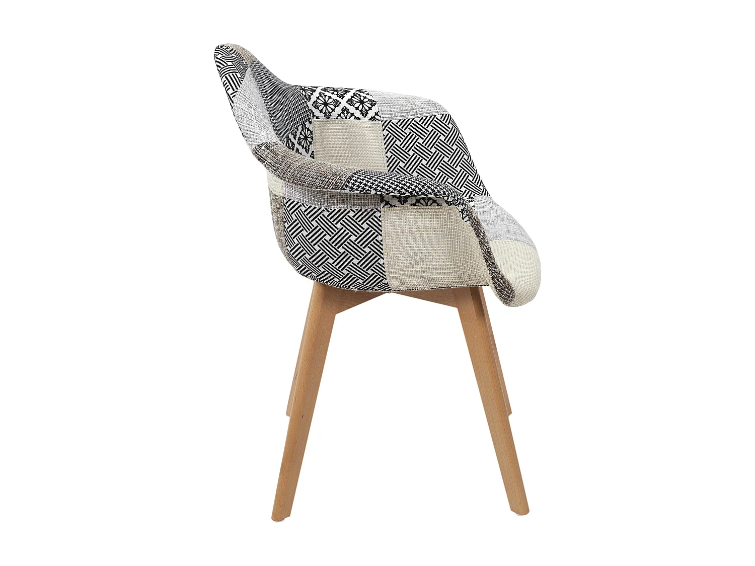 Fauteuil Patchwork Gris - Lot De 2 Blanc, Gris, Marron