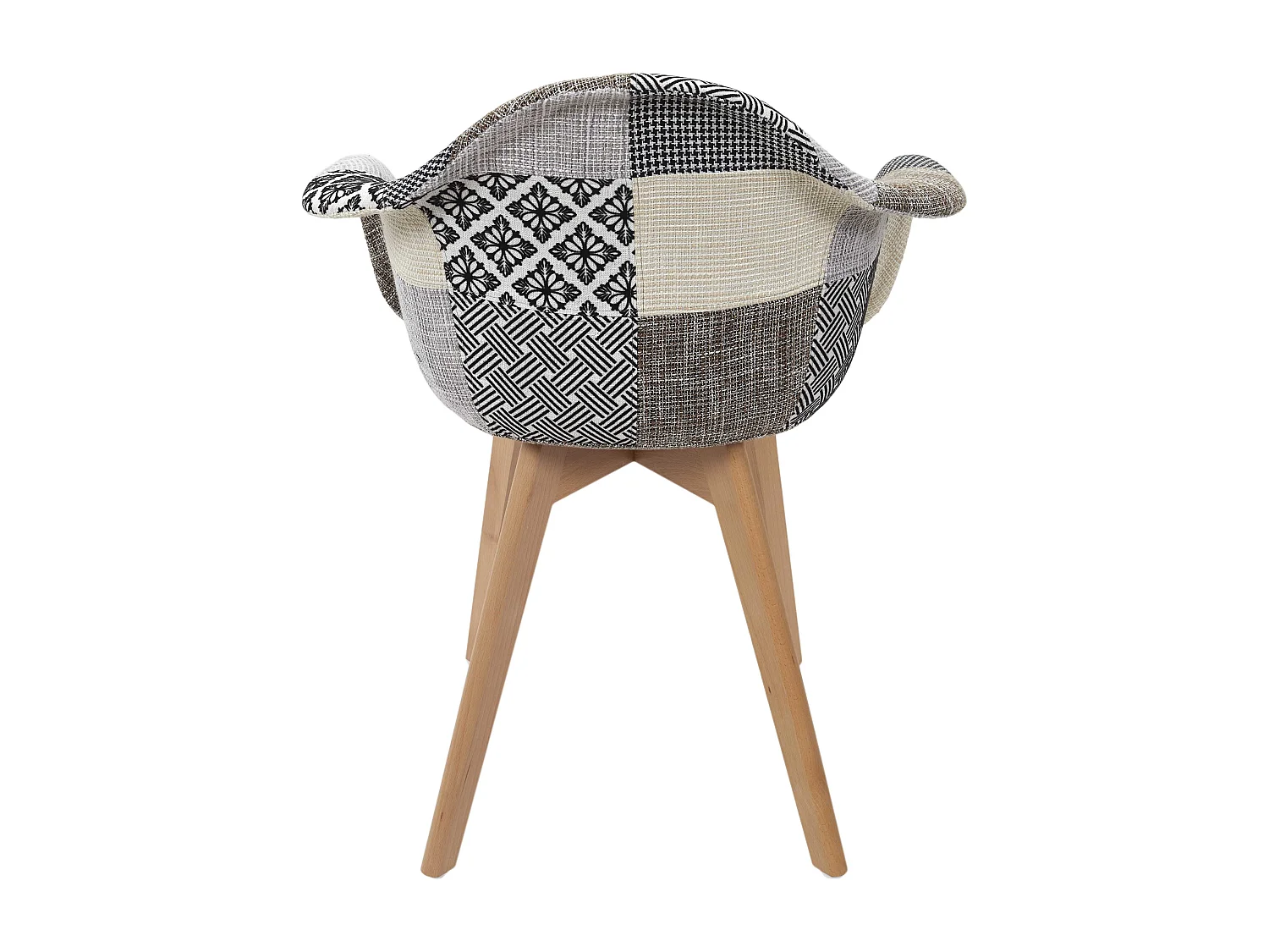 Fauteuil Patchwork Gris - Lot De 2 Blanc, Gris, Marron