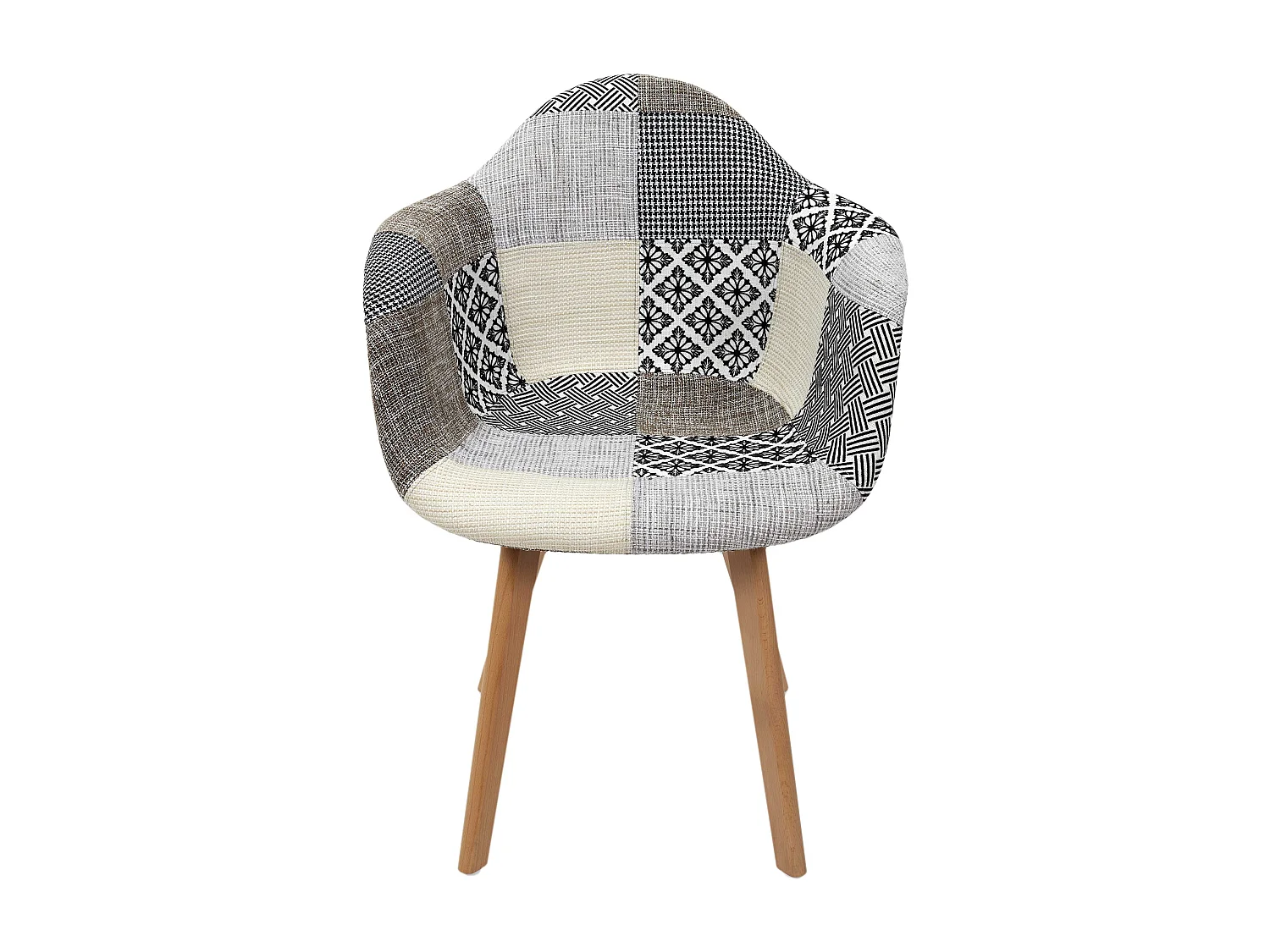 Fauteuil Patchwork Gris - Lot De 2 Blanc, Gris, Marron