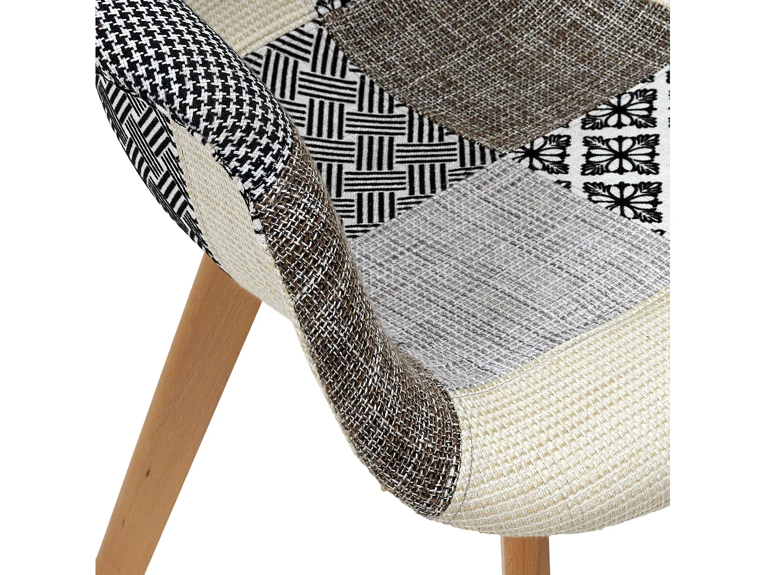 Fauteuil Patchwork Gris - Lot De 2 Blanc, Gris, Marron