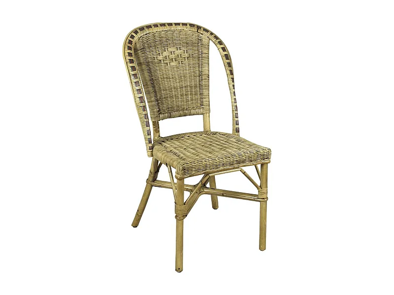 Chaise en manau et moelle de rotin