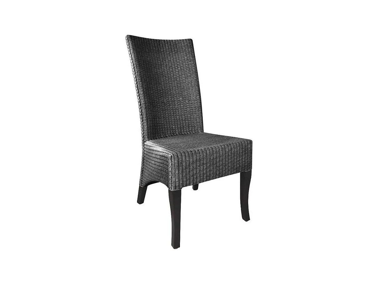 Chaise en loom et acajou Adlon