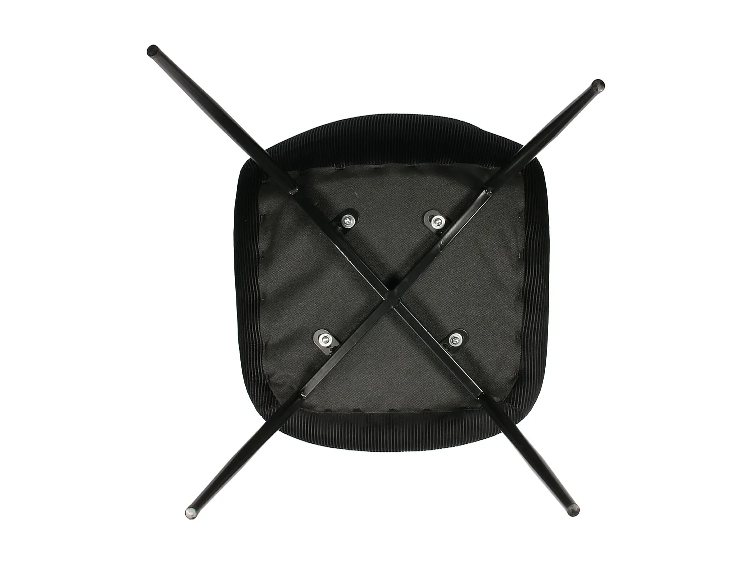 Chaise Velours Cotele Giulia Noir - Lot De 4 Noir