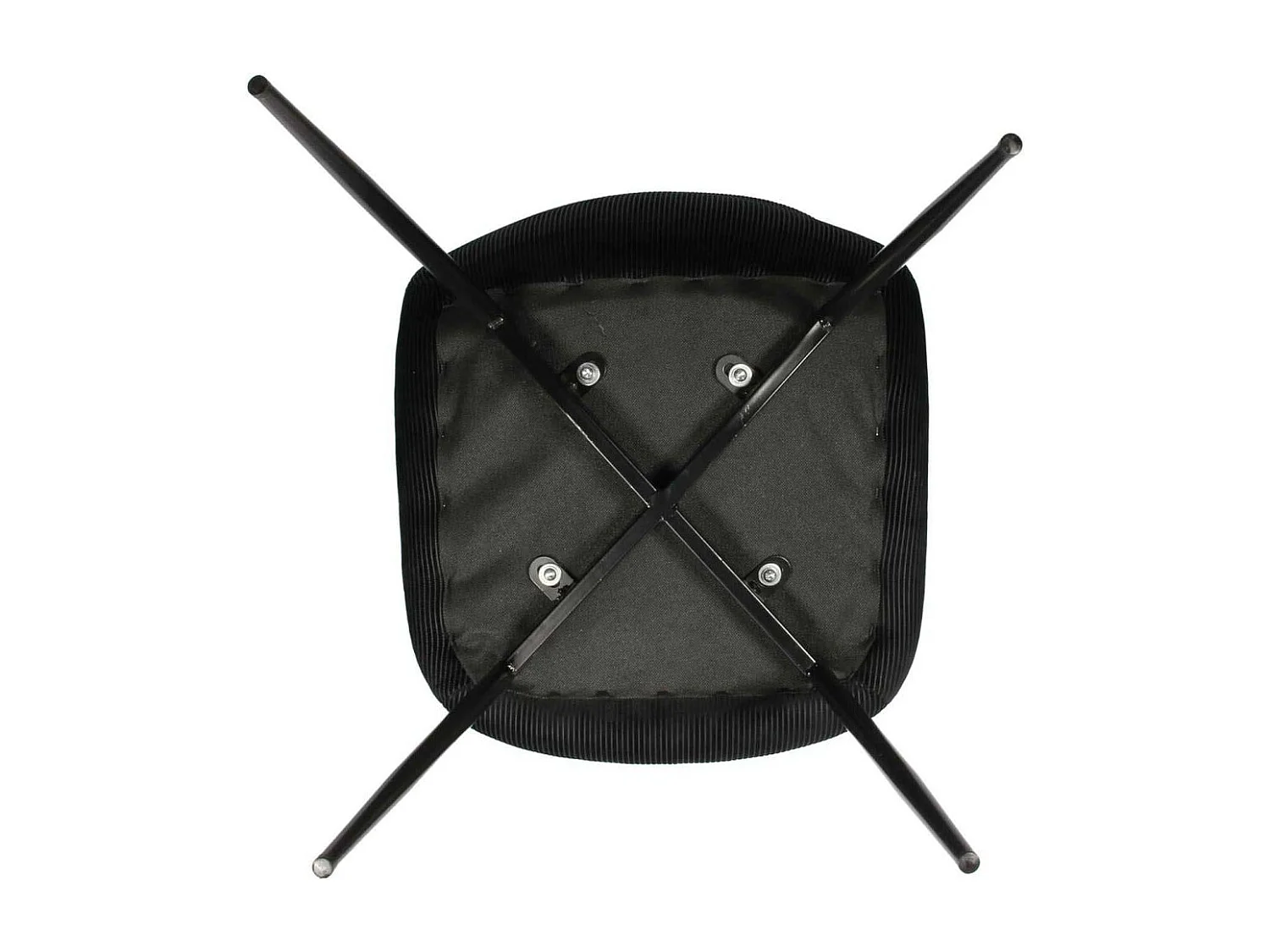 Chaise Velours Cotele Giulia Noir - Lot De 4 Noir