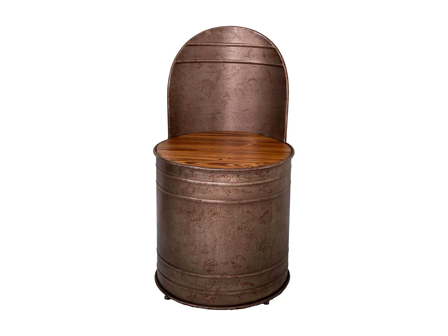 Fauteuil bidon assise en bois