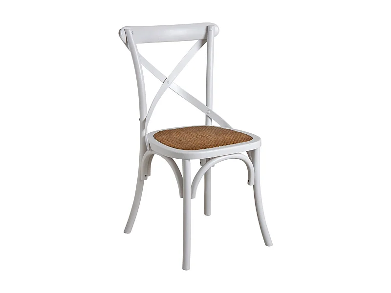 Chaise de bistrot en bouleau et rotin