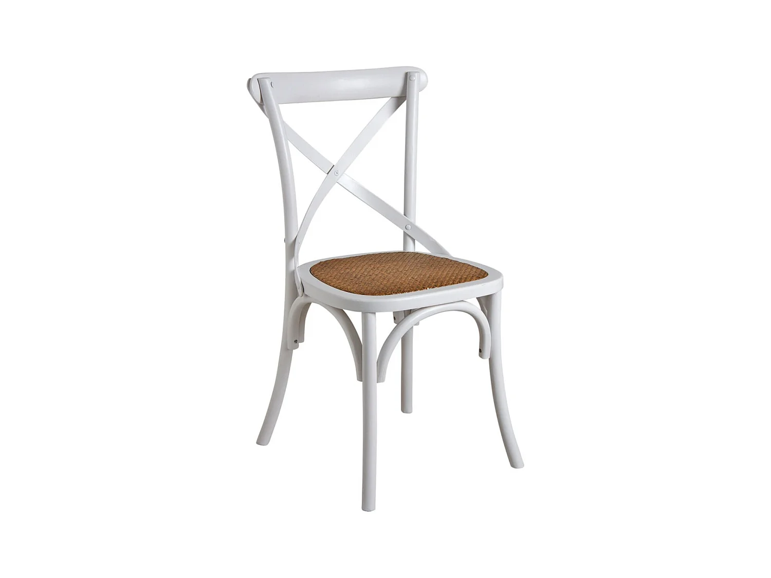 Chaise de bistrot en bouleau et rotin