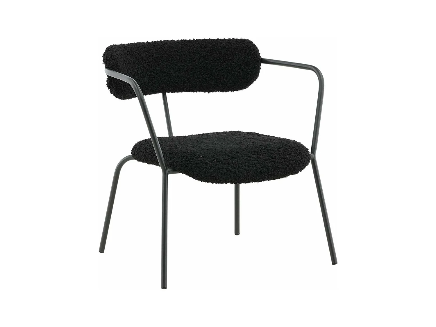 Fauteuil Design Bouclette "Duffy" 69cm Noir