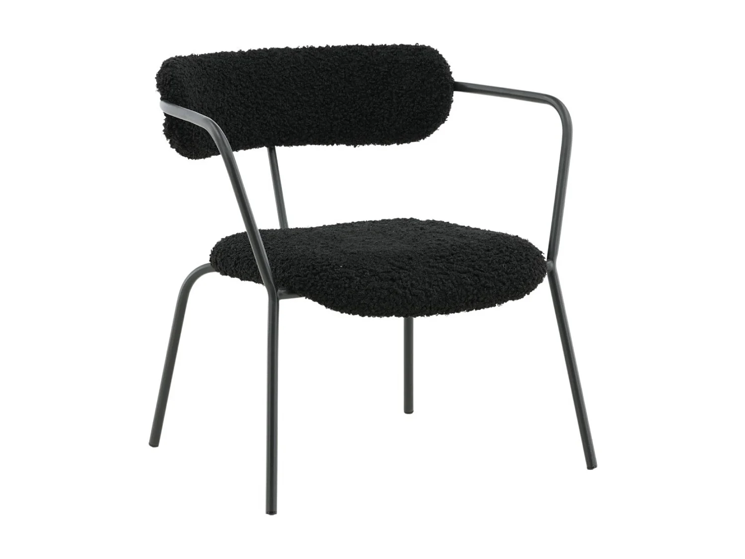 Fauteuil Design Bouclette "Duffy" 69cm Noir