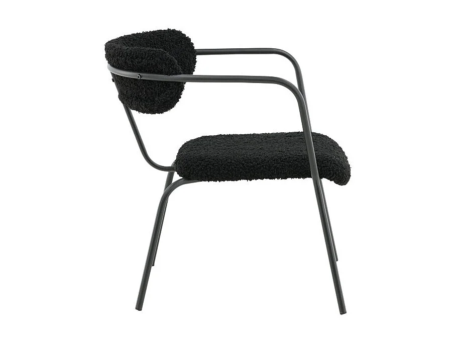 Fauteuil Design Bouclette "Duffy" 69cm Noir