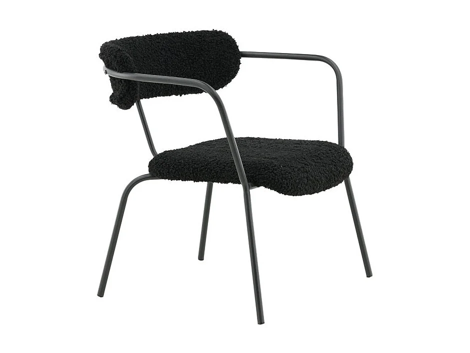 Fauteuil Design Bouclette "Duffy" 69cm Noir