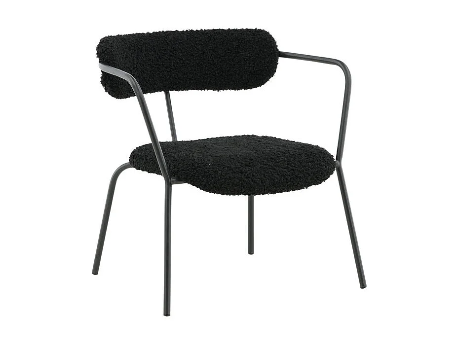 Fauteuil Design Bouclette "Duffy" 69cm Noir