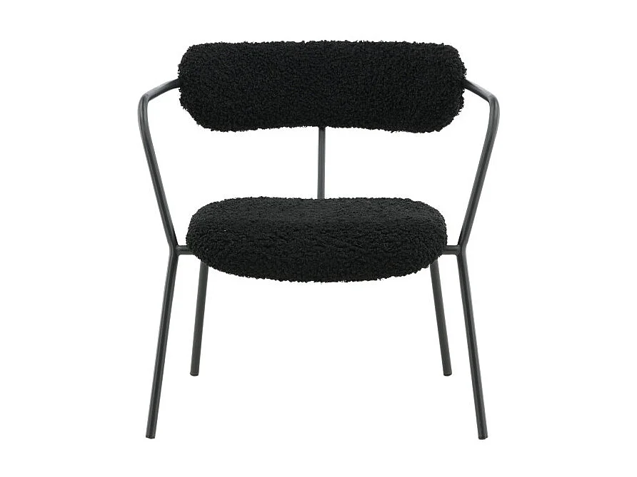 Fauteuil Design Bouclette "Duffy" 69cm Noir