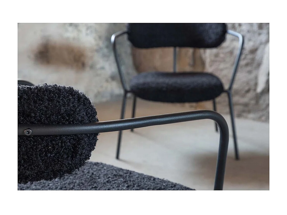 Fauteuil Design Bouclette "Duffy" 69cm Noir