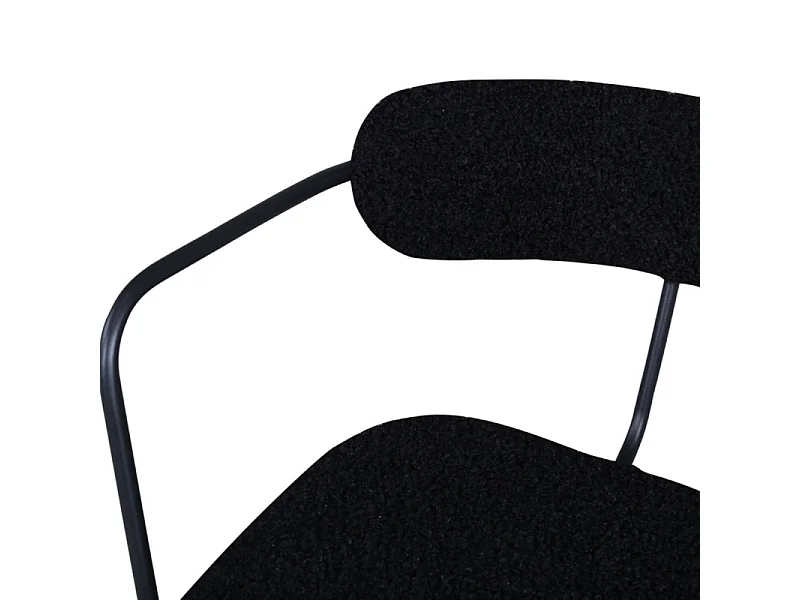 Fauteuil Design Bouclette "Duffy" 69cm Noir
