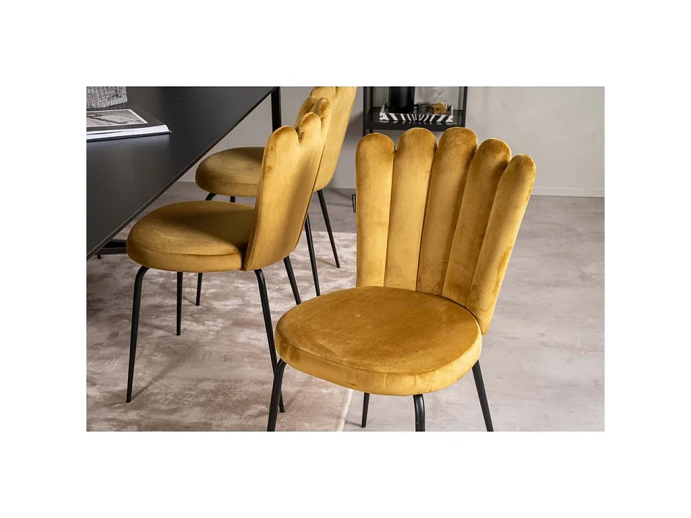 Chaise en velours et métal Limhamn