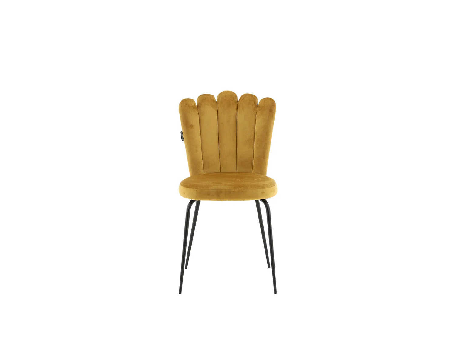 Limhamn Chaise de salle à manger en velours, jaune.