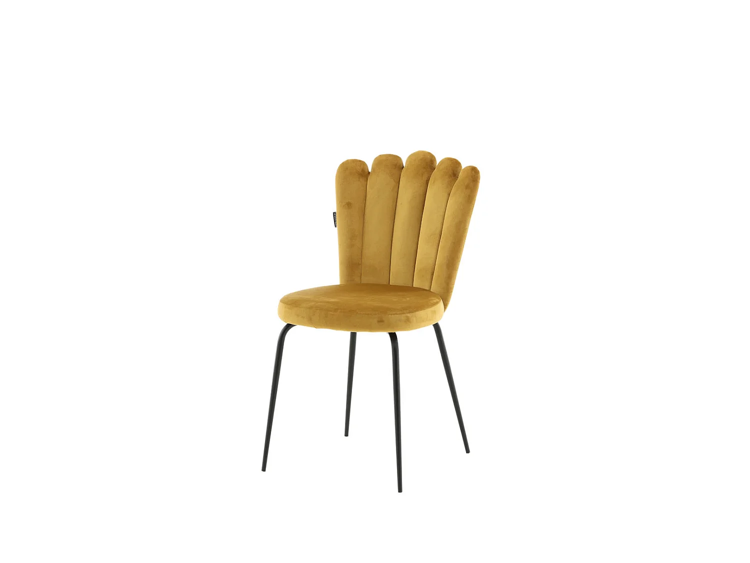 Limhamn Chaise de salle à manger en velours, jaune.