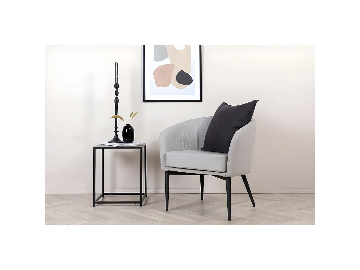 Fauteuil en Tissu "Fluffy" 70cm Gris