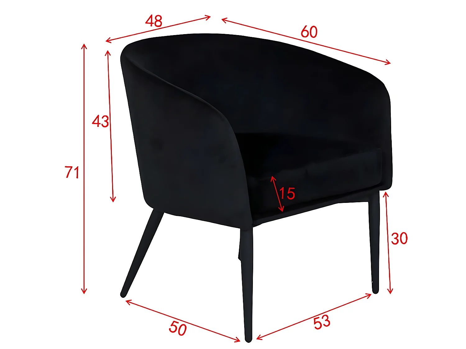 Fauteuil en Tissu "Fluffy" 70cm Gris