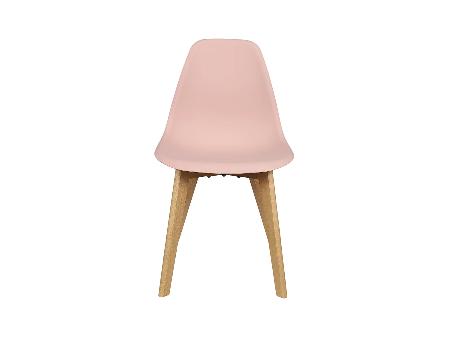 Chaise Scandinave Coque Rose Poudre - Lot De 4 Rose, Marron