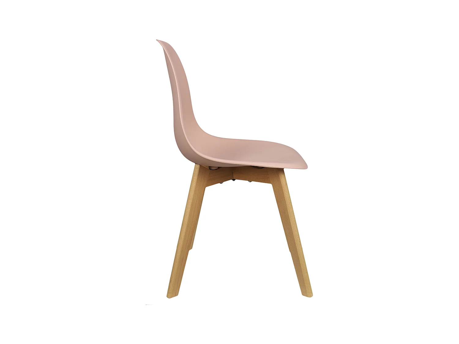 Chaise Scandinave Coque Rose Poudre - Lot De 4 Rose, Marron