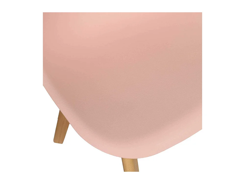 Chaise Scandinave Coque Rose Poudre - Lot De 4 Rose, Marron