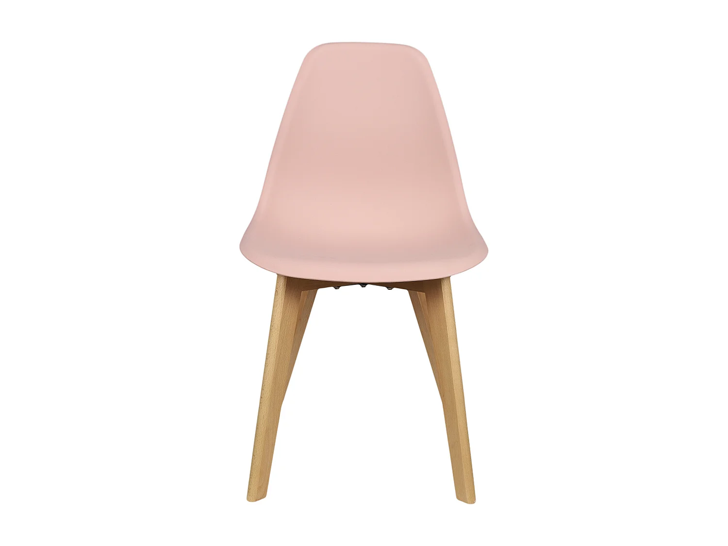 Chaise Scandinave Coque Rose Poudre - Lot De 4 Rose, Marron