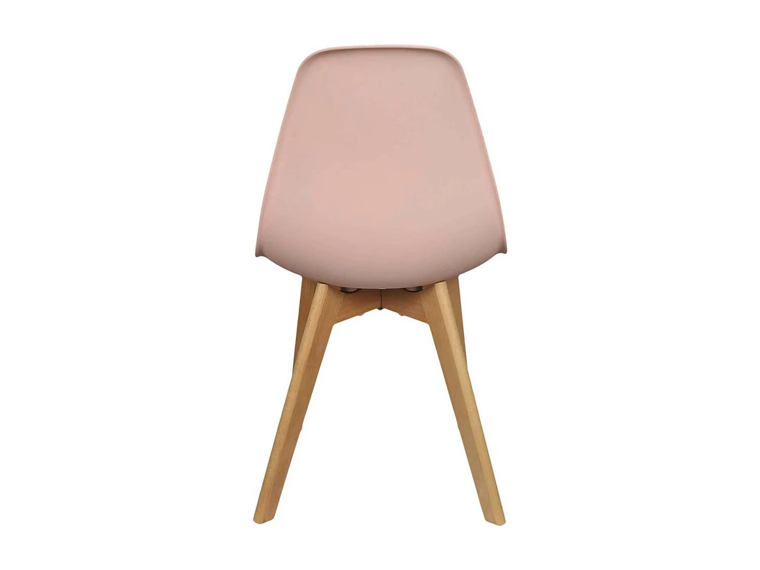 Chaise Scandinave Coque Rose Poudre - Lot De 4 Rose, Marron