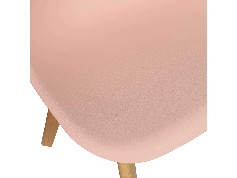 Chaise Scandinave Coque Rose Poudre - Lot De 4 Rose, Marron