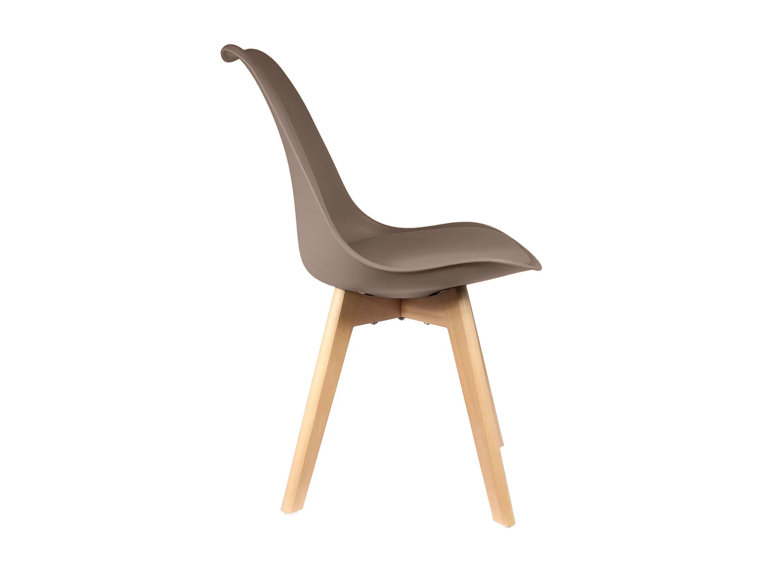 Chaise Scandinave Coque Rembourree Taupe - Lot De 4 Marron