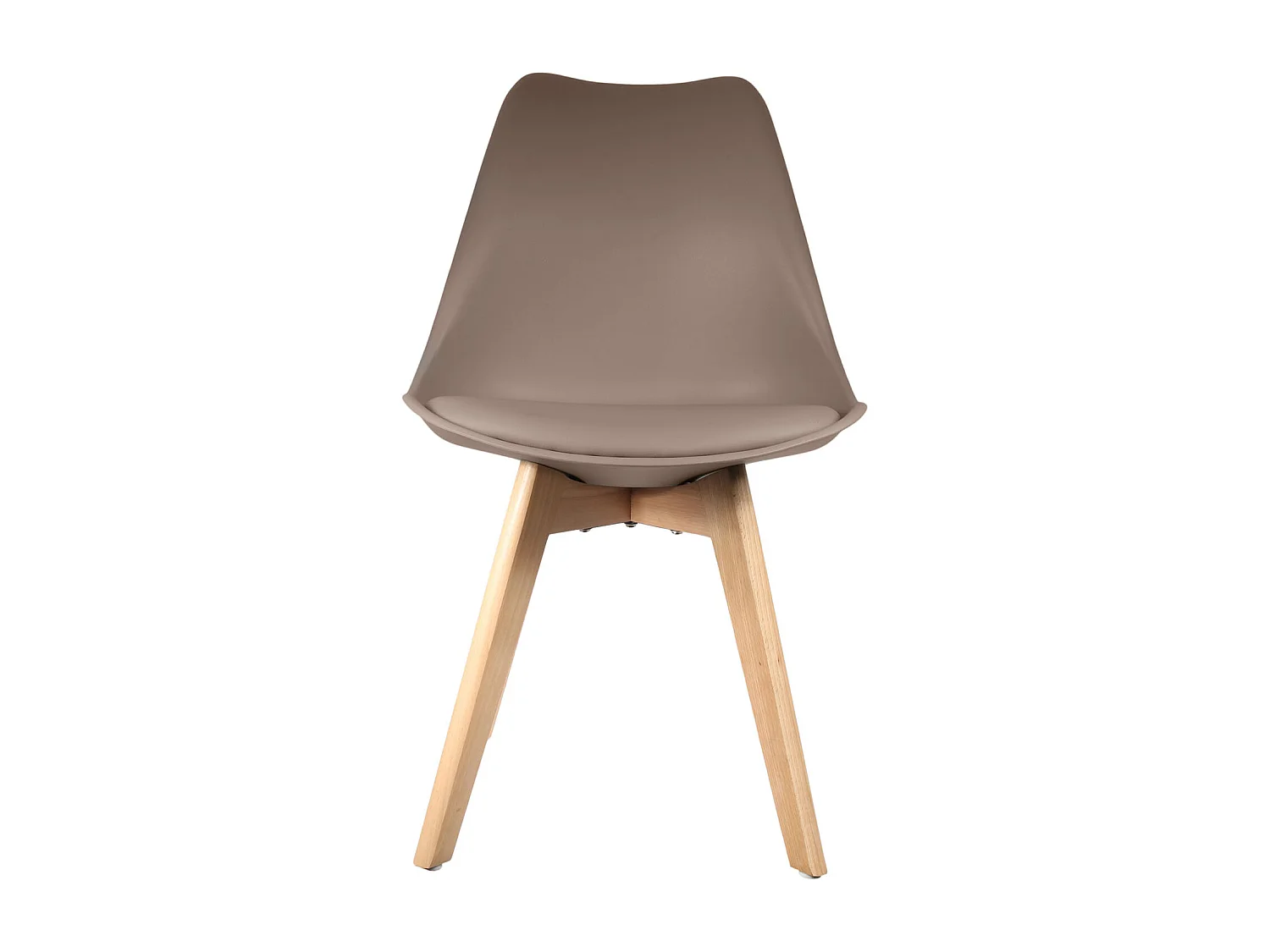 Chaise Scandinave Coque Rembourree Taupe - Lot De 4 Marron