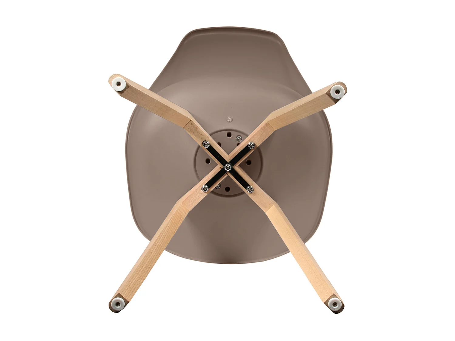 Chaise Scandinave Coque Rembourree Taupe - Lot De 4 Marron