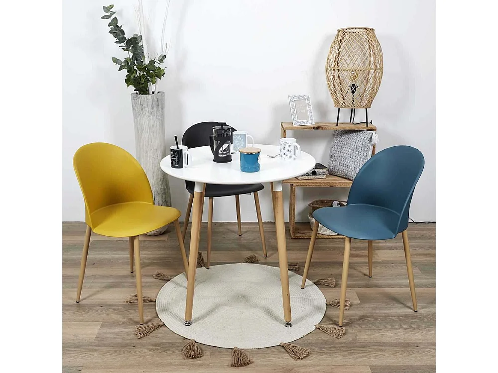 Chaise Scandinave Bergen Bleu Canard - Lot De 4 Bleu