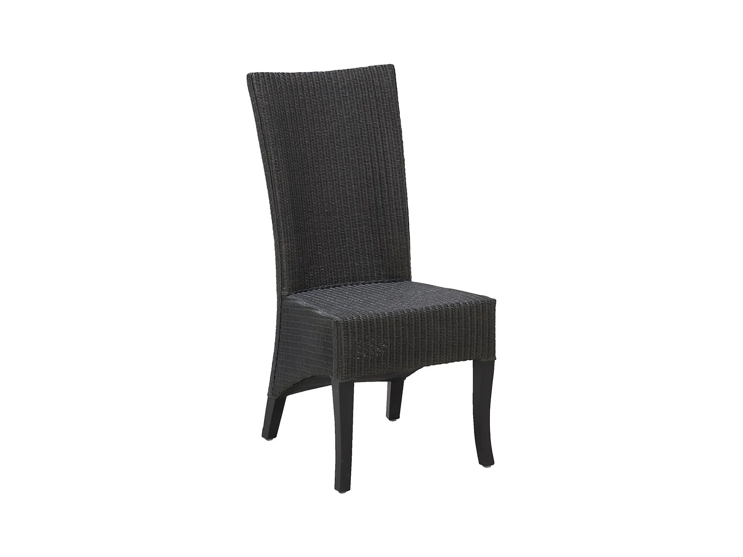 Chaise en loom noir et acajou Adlon