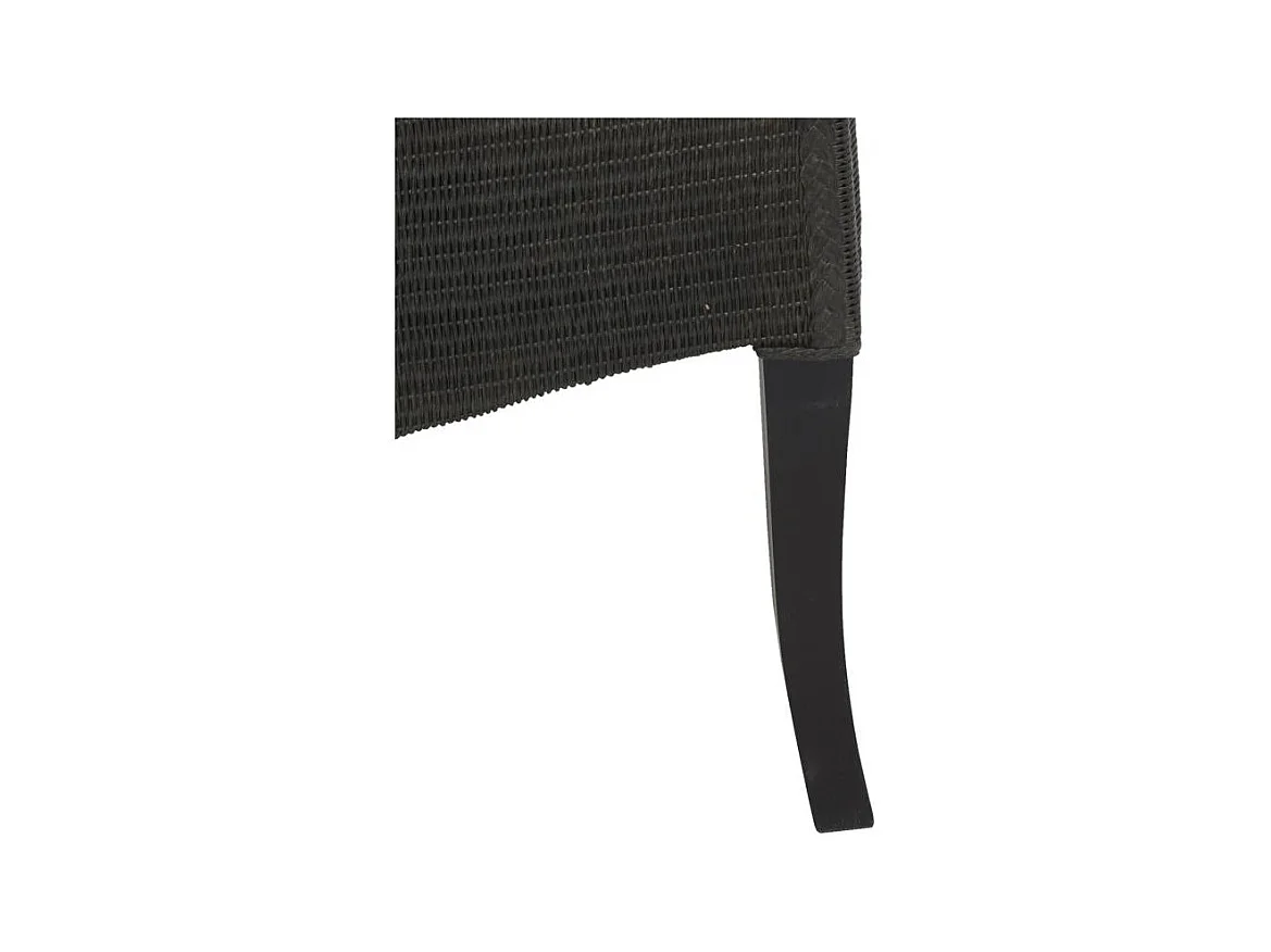 Chaise en loom noir et acajou Adlon