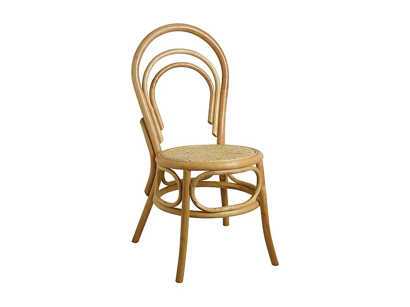 Chaise en rotin naturel et cannage