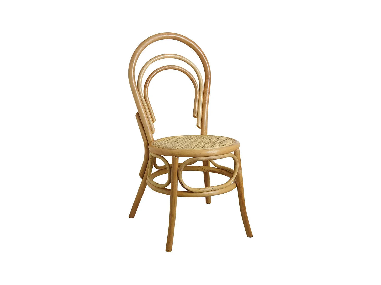 Chaise en rotin naturel et cannage