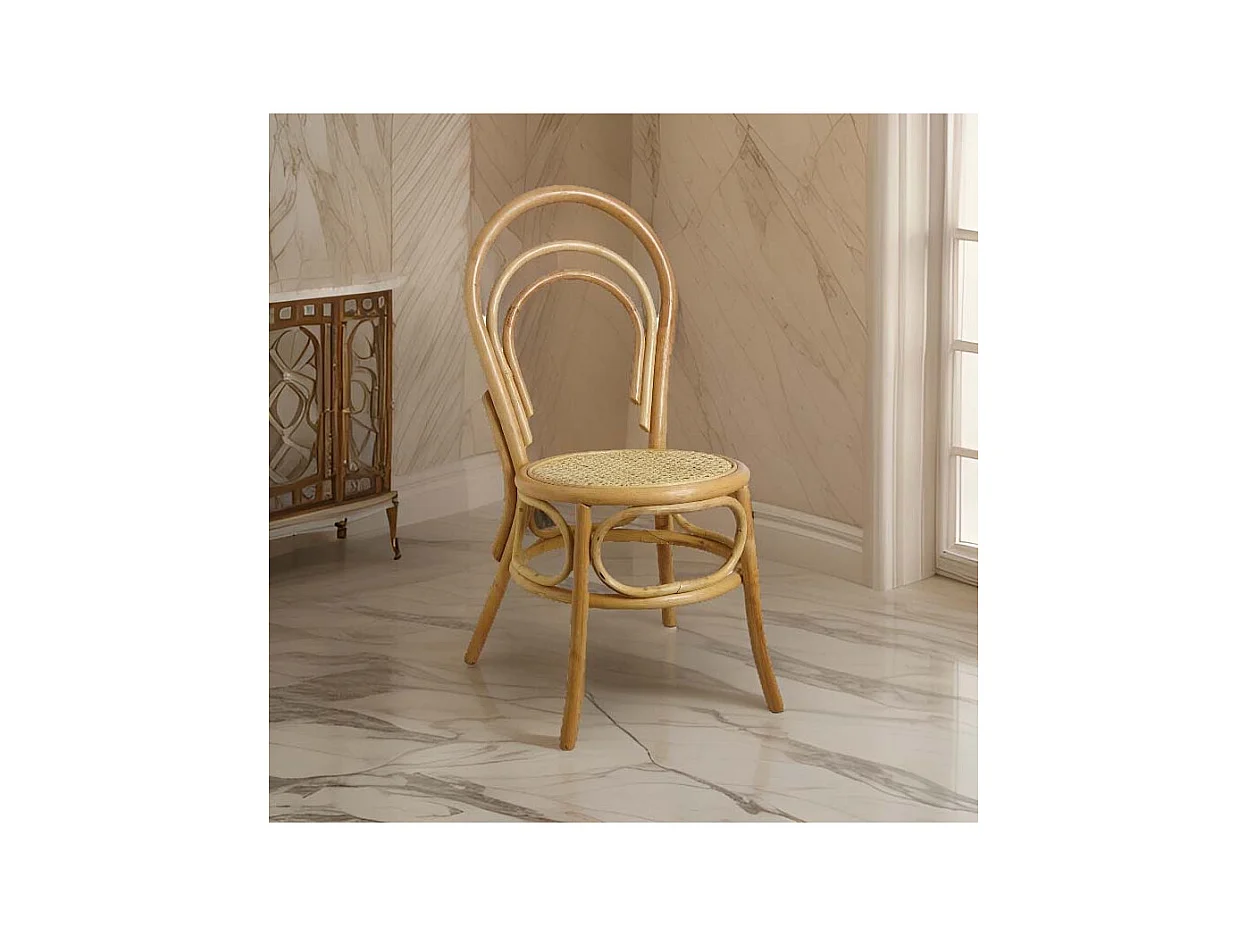 Chaise en rotin naturel et cannage