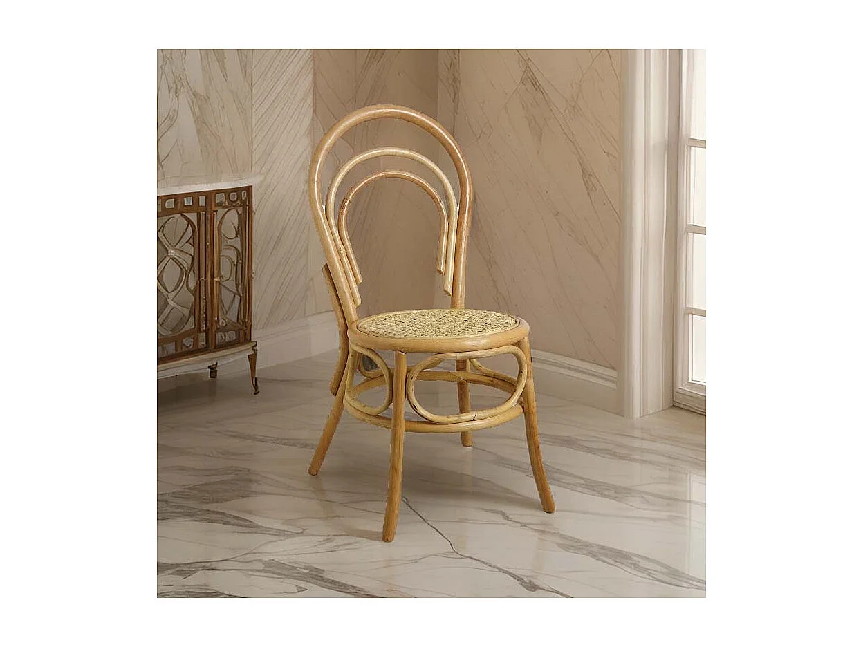 Chaise en rotin naturel et cannage