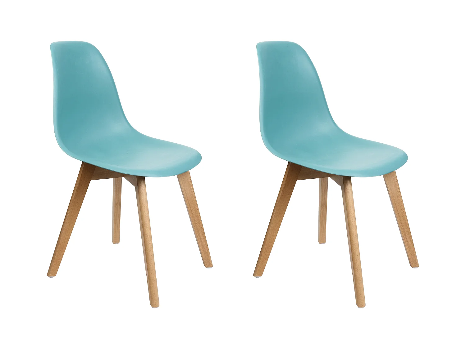 Chaise Scandinave Coque Bleu Celadon - Lot De 2 Bleu