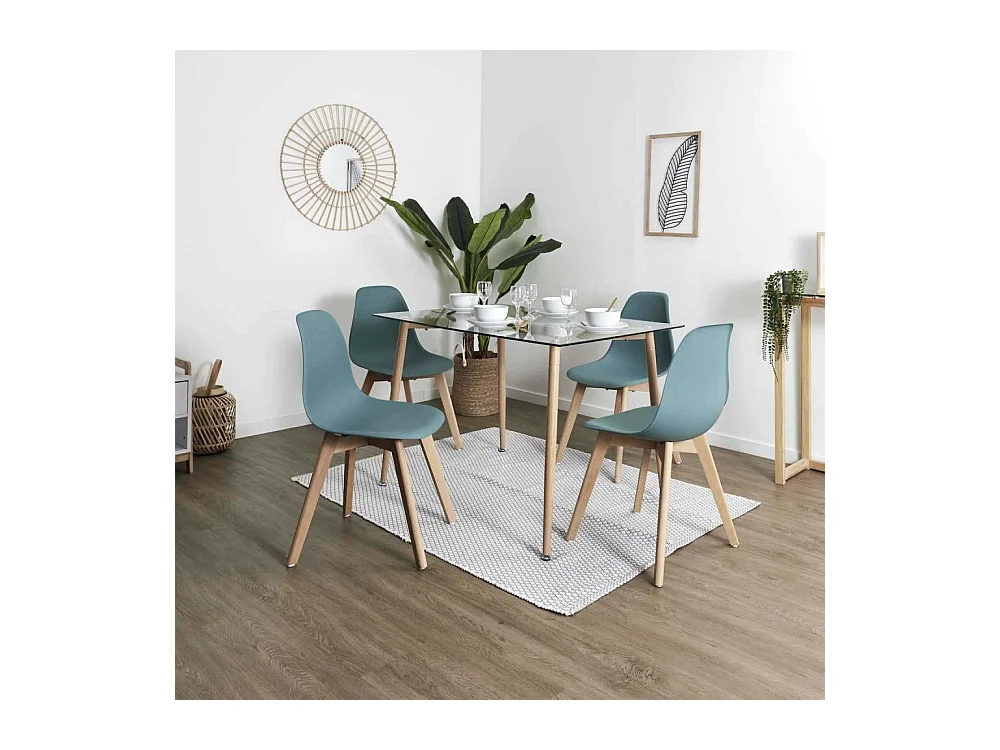 Chaise Scandinave Coque Bleu Celadon - Lot De 2 Bleu