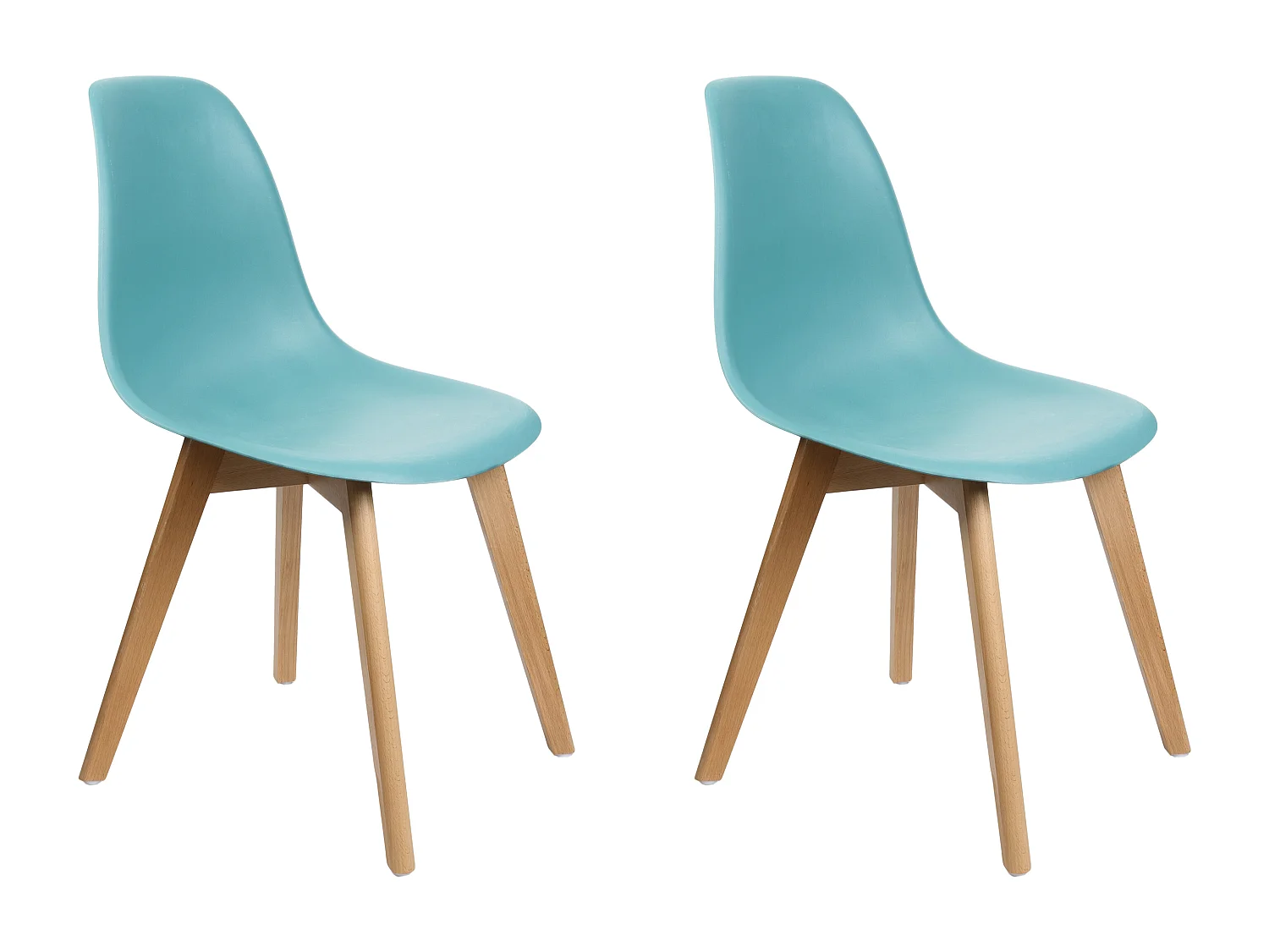 Chaise Scandinave Coque Bleu Celadon - Lot De 2 Bleu
