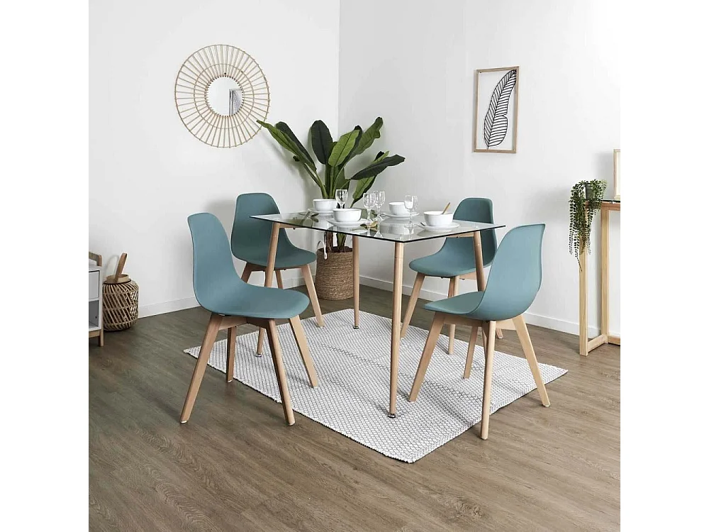 Chaise Scandinave Coque Bleu Celadon - Lot De 2 Bleu