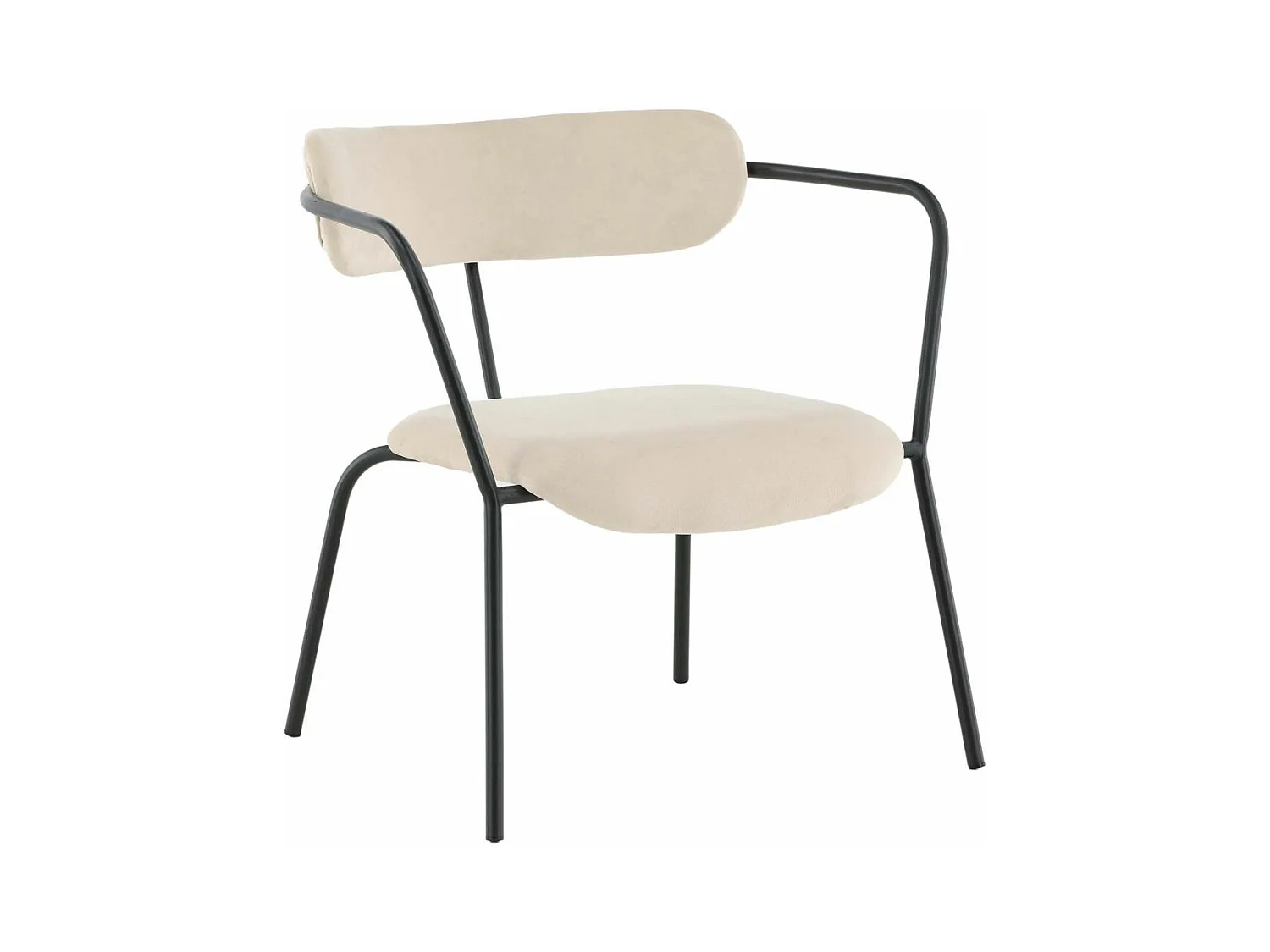 Fauteuil Design Velours "Duffy" 69cm Beige
