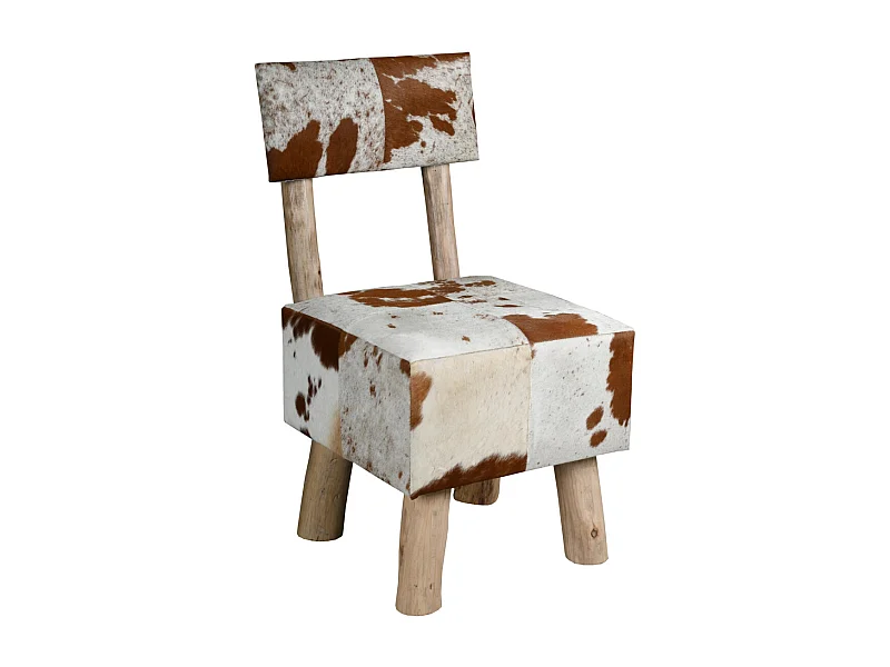 Chaise en peau de vache et eucalyptus