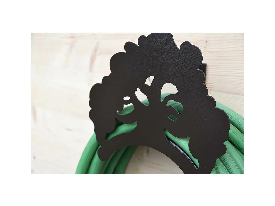 Soporte original de acero para mangueras montado en la pared Eje