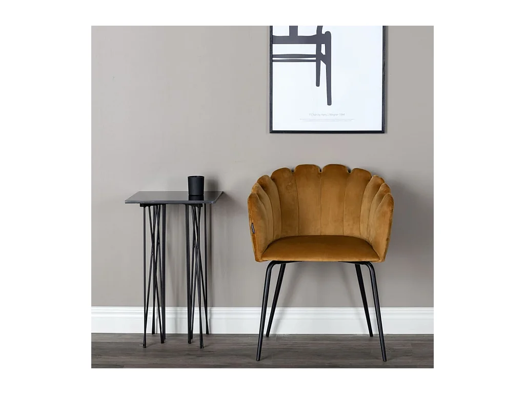 Chaise à dîner Limhamn Velours Noir et jaune